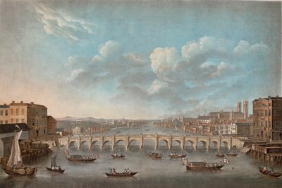 View of Westminster Bridge, looking westward, from an original Picture in the Cabinet of Monsr T.M. Drouhin by French School